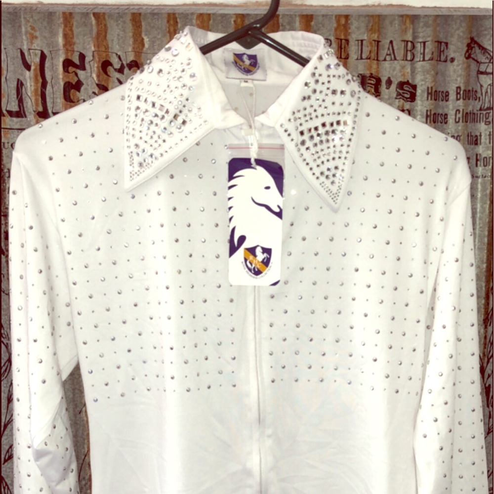 White Queen/Equestrian Show Shirt. New with Tags.
